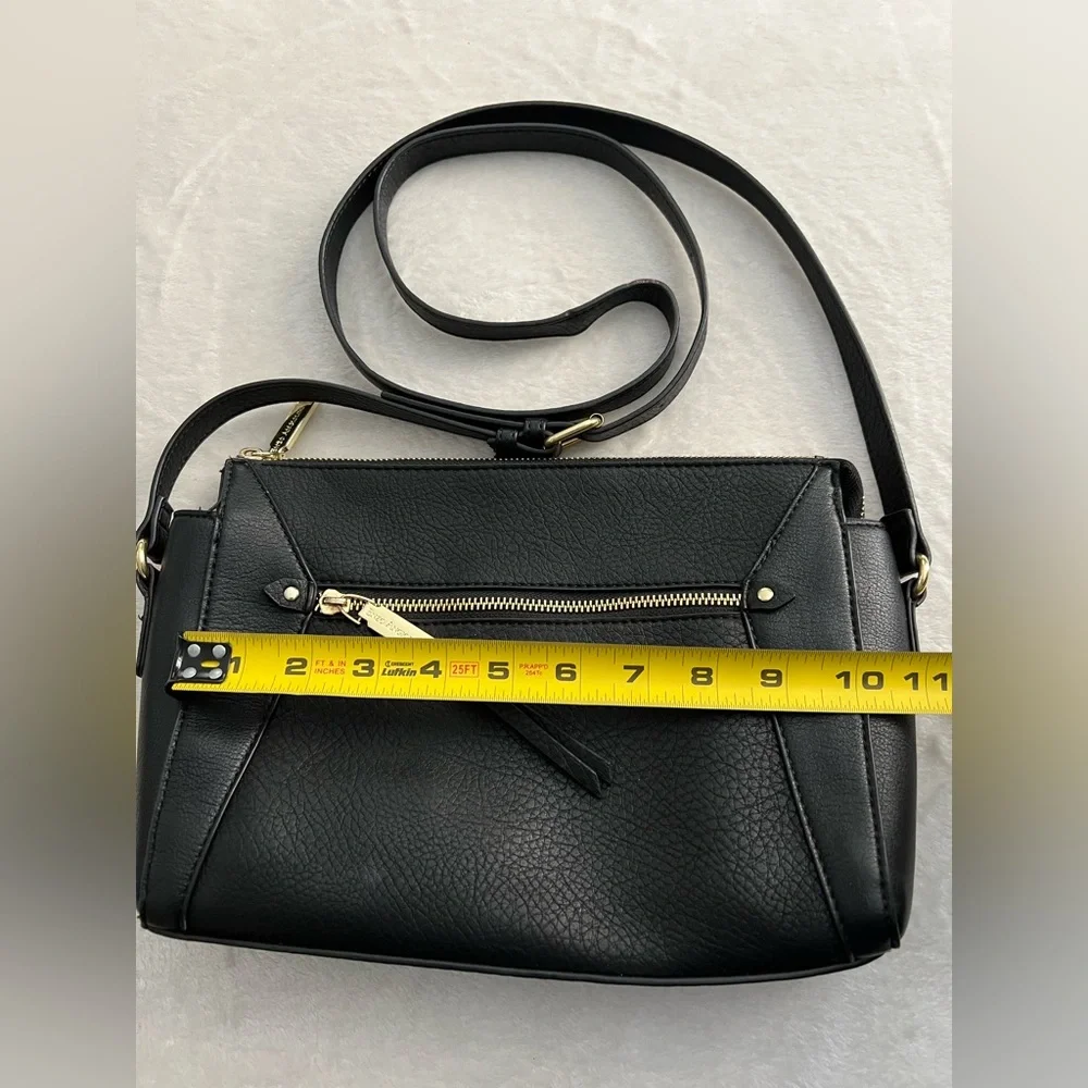Enzo Angiolini Black Crossbody Bag with Gold Accents